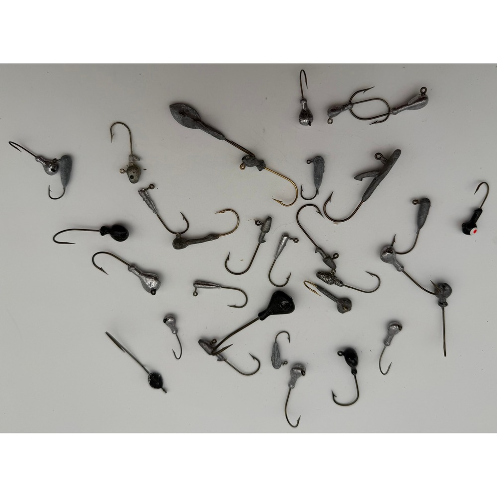Assorted Handmade Fishing Jig Heads and Weighted Hooks Lead Tackle‎ Lot B167